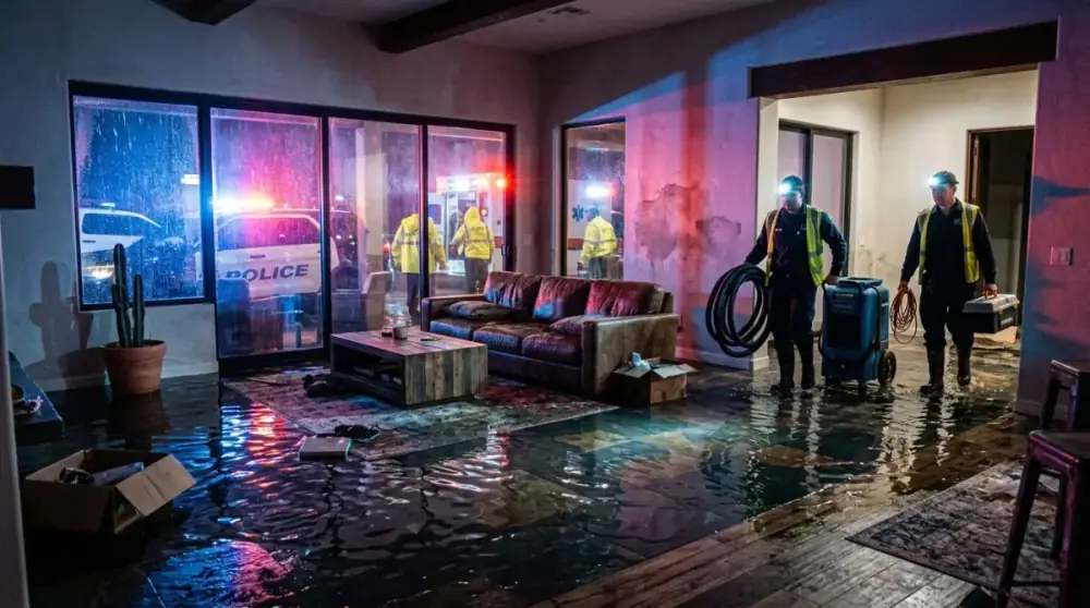 Mesa residential water damage restoration and emergency flood extraction